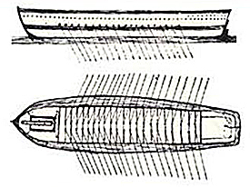 A photo of the original drawing of the barge.