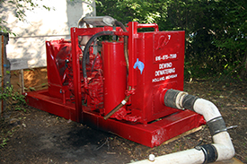 Diesel pump used to dewater Fort St. Joseph.