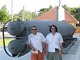 Japanese midget submarine on display at Battle of the Pacific National Park, Guam.