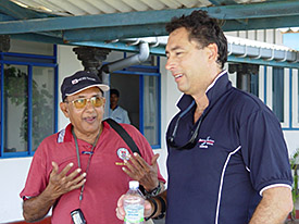 Andy and Dr. Ranjit discussing field activities.