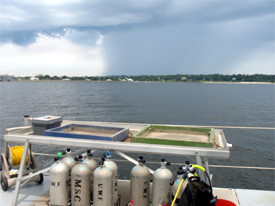 The storms in Pensacola Bay gather quickly so we keep vigilant with our eyes sharp. 