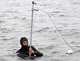 Dr. Gordon Watts uses a hydro probe