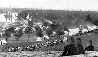 Union encampment at Cumberland Landing