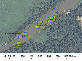 Gradiometer targets map.