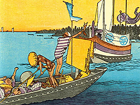 At Sea off Kazusa by Hokusai.