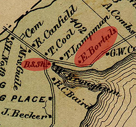 1864 map of Long Carrying Place