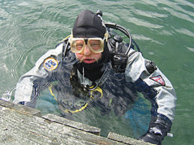 Drysuits are great but 40 degrees is still cold.  After 2 hours in the water even your eyeballs are cold.