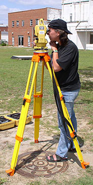 Michelle and the total station