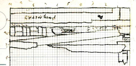 Joe Hoyt's measured sketch of construction details near the centerboard.