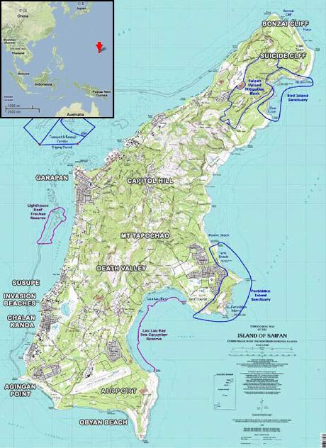 Map of Saipan.
