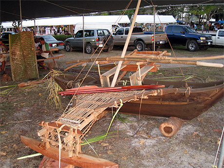 Traditional Carolinian canoe built over a 4 day period at Saipan's Annual Flametree Festival.