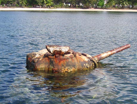 Tanks in Garapan Lagoon. Image 3.
