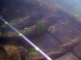 A section of the excavated hull
.