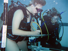 Remote sensing operations on the Brick Wreck in Pensacola Bay.