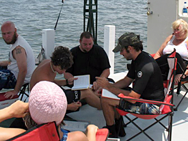 Topside on the barge.