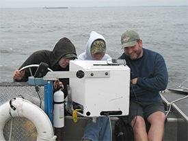 Remote sensing operations on the Brick Wreck in Pensacola Bay.