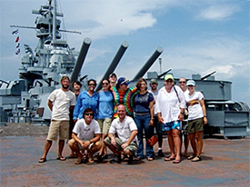 Field school staff and students on the USS Alabama.