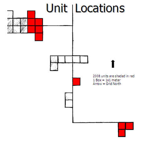 2008 summer units (Red) in relationship with older units.
