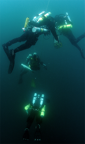 All divers on the project used closed circuit rebreathers.